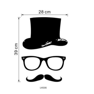 

Wall Decal Mustache Hat Glasses Decals Barbers Shop Boy Salon Decor Mural
