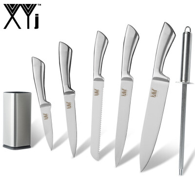 

XYj Kitchen Knives Stainless Steel Paring Utility Bread Chef Slicing Knife 8 inch Knife Holder Sharpener Bar