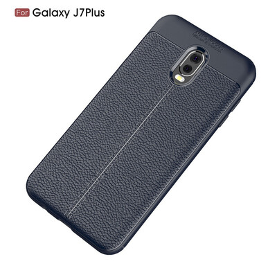 

Fivice Samsung Galaxy J7 plus case Luxury leather TPU silicone anti-fall soft shell phone case