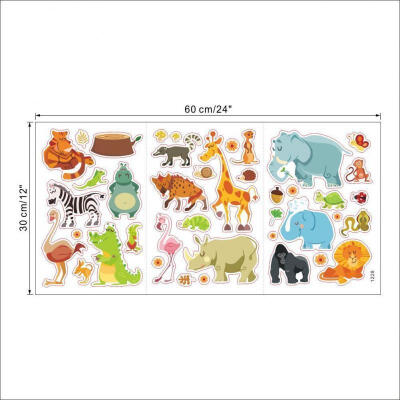 

Wall sticker Many Animals Home Decal Kids Baby Room Decor Art Vinyl Mural Funny