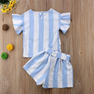 

Summer Kid Baby Girl Short Sleee Tops Blouse Pants Shorts Outfit Set Clothes