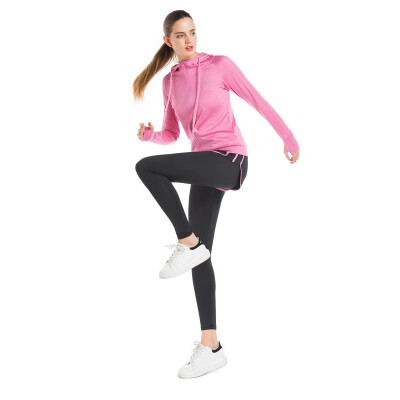 

Womens 2 piece exercise gym outfit Sports Twinset Sweatshirt with Hoodie Jacket