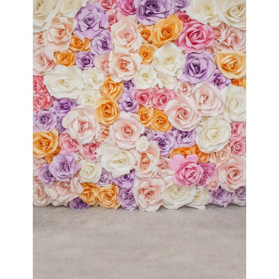 

Purple Flower Wall Photo Backdrop 57FT Vinyl Fabric Cloth Digital Printing Photo Background s-2298