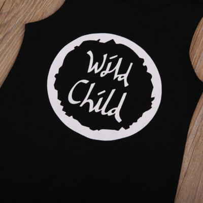 

Sleeveless Baby Boys Wild Child Print Romper Bodysuit Clothes Outfits Sunsuit
