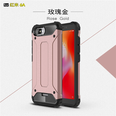 

Fivice Xiaomi Redmi 6A case Luxury Silicone Diamond Armor PC Hard Shell Phone Case