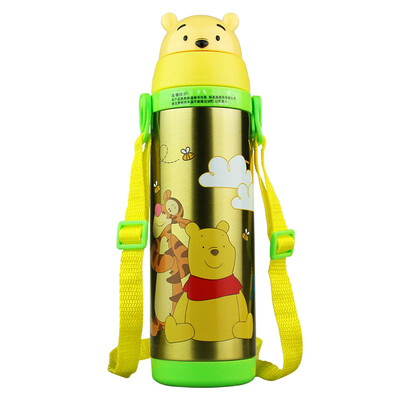 

Disney DISNEY Child Insulation Cup Baby Cartoon Belt Stretcher Insulation Pot 480ML Pooh Yellow