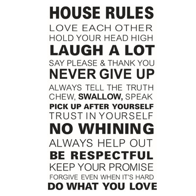 

UpperX House Rule DIY Removable Art PVC Quote Wall Sticker Decal Mural Home Room