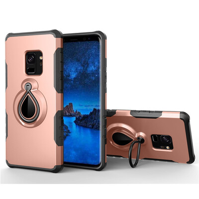 

Fivice Samsung Galaxy S9 Case TPU Water Drop Ring Stand Car Power Magnetic Drop-proof Phone Case
