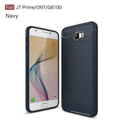 

Fivice Samsung Galaxy J7 Prime case Luxury brushed carbon fiber TPU soft shell