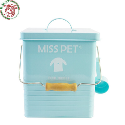 

Sealed Metal Feed Bins Decorative Storage Bin Pet Food Bucket With Eco-friendly Material