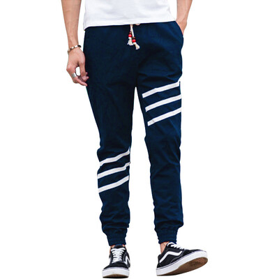 

MSEK) XK3170 men's sports nine pants Korean version of Slim fashion personality nine points pants tide black