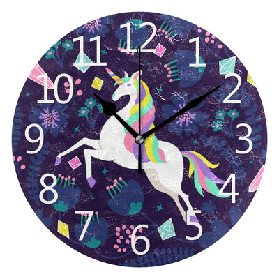 

Wall Clock Unicorn Cool Round Wall Clock Arabic Numerals Design