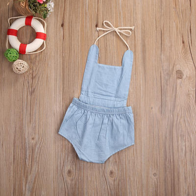 

Newborn Baby Kids Girls Bodysuit Demin Tassel Romper Jumpsuit Outfits One-pieces