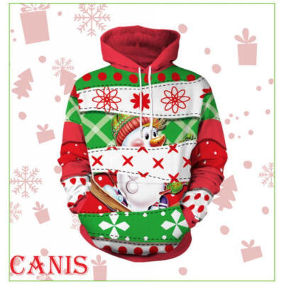 

Unisex Navidad Sudadera con capucha estampada de Navidad Outwear Cálido Tops