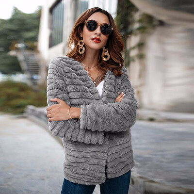 

Fashion Womens ImitationRabbit Fur Coat