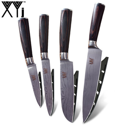 

XYj 4 Piece Japanese Stainless Steel Kitchen Knife Fruit Utility Santoku Chef Knife