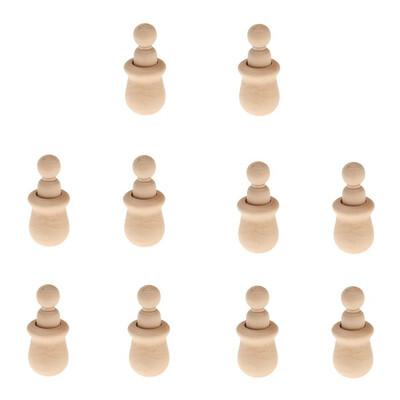 

UpperX Wooden Peg People Nesting Set Wood Peg Dolls Kids DIY Montessori Toy Pack Of 10