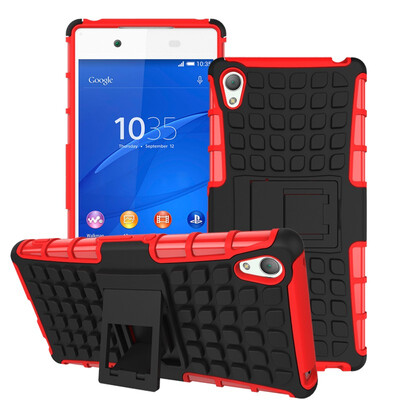 

Fivice Sony Z4 Case TPU anti-fall tire pattern back clip bracket phone case