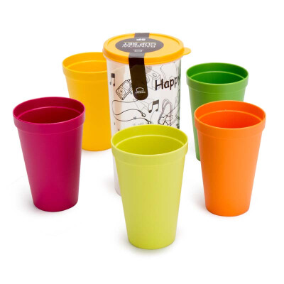 

LOCK & LOCK Outdoor Larynx Cup tooth cup toothbrush cup non-sealed rainbow cup set six-piece HPP706S5