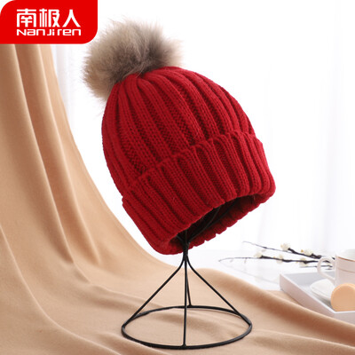 

Antarctic hat female winter Korean cute student fashion trend wild warm knitted wool ball wool hat N2E8X825232 red
