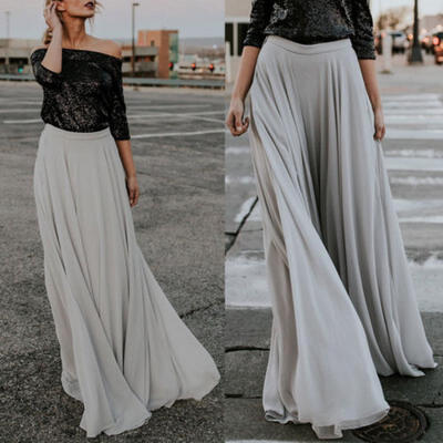 

Womens Flared Gypsy Boho Long Maxi Full Skirt Party Beach Dress Evening Dresses