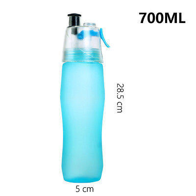 

740ml Running Water Drinking Bottle Misting Spray Matte Sports Cup ELT