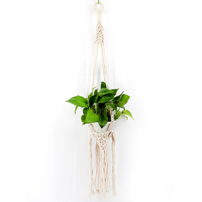 

UpperX Macrame Plant Hanger Flower Pot Holder Indoor Outdoor Hanging Planter Shelf Cotton Cord Plant Shelf
