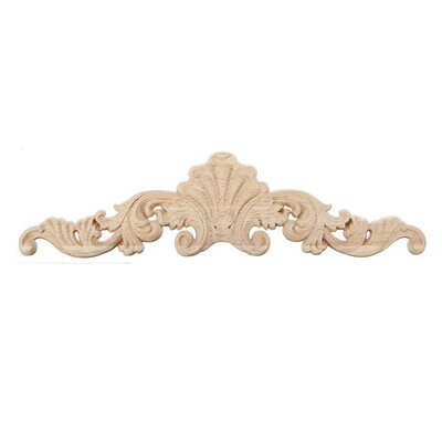 

UpperX 3081Cm Wood Carved Corner Onlay Applique Frame Decor Furniture Craft Unpainted