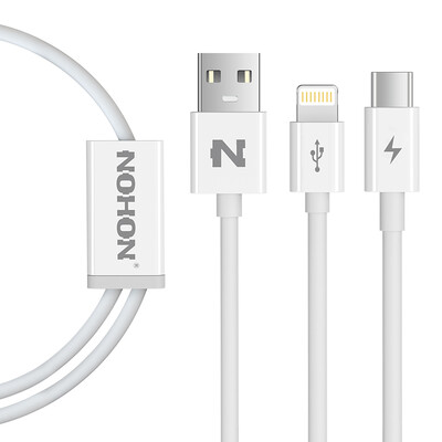 

Nuoxi 6/7 Apple, линия один данные для двух комбо-кабеля для зарядки / Type-C 1 бежевых общей iPhone7 / 6S / 5S музыки как 2 / 1S / Glory 8 / просо 5S