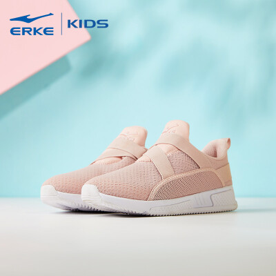 

Hongxing Erke ERKE girls shoes childrens sports shoes big children Velcro breathable running shoes casual shoes 64119120070 new bare powder 39 yards