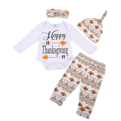 

Infant Baby Boys Girl Thanksgiving Long Sleeve Romper Pants Leggings Outfits Set