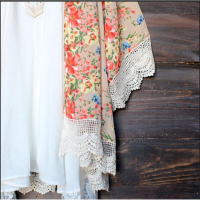 

Women Ladies Boho Beach Swimwear Kaftan Floral Cover Up Dress Shirt Cardigan Top