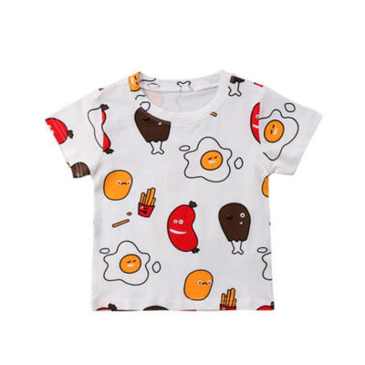 

1-6Y Baby Girl Boy Cartoon T-shirts Kids Short Sleeve Cotton Tees Clothes Shirts