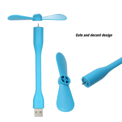 

Creative Portable USB Mini Fan Mute Detachable Flexible Fan For Xiaomi Power Bank&USB DevicesBlue
