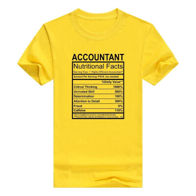 

Accountant Gifts Accountant Nutritional Facts Young Mens T-Shirt