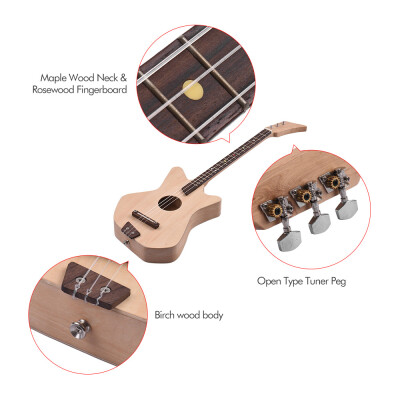 

30 Inch Unfinished DIY 3-String Acoustic Guitar Kit Birch Wood Body Maple Neck Rosewood Fingerboard with Gig Bag Picks for Childre