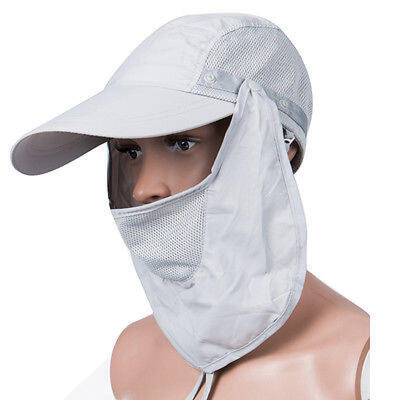 

Mens Womens Outdoor Face Neck Flap Sun Protection Anti-uv Fishing Hat Cap NU
