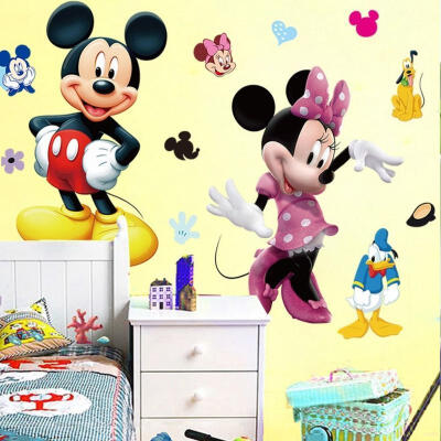 

Mickey Mouse Minnie Vinyl Mural Wall Sticker Decals Kids Nursery Room Decor CAWS