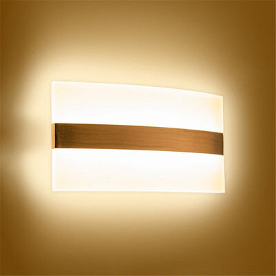 

Baycheer HL484507 Golden Finish Post Modern Acrylic 1102" Long Led Wall Sconce in Warm Light