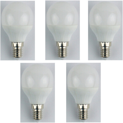 

5PCS 4W E14 LED Globe Bulbs G45 6 Leds SMD 3528 Cold White 325lm 6400K AC 110-240V