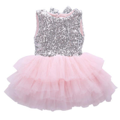 

Fancy Kids Baby Girl Sequins Dress Christmas Party Dresses Bridesmaid Dress Gown