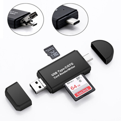 

Type C & micro USB & USB 3 In 1 OTG Card Reader High-speed USB20 Universal OTG TFSD for Android Computer Extension Headers