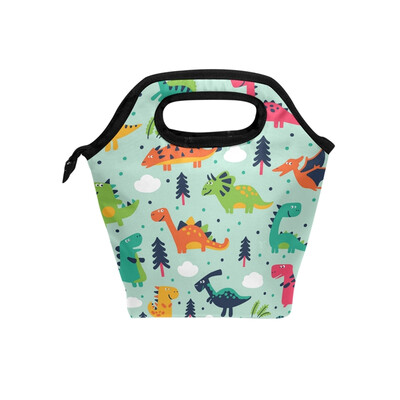 

Lunch Bag Tote Bag Colorful Dinosaur Travel Picnic Organizer Lunch Holder Handbags Lunch Bag Box for Office