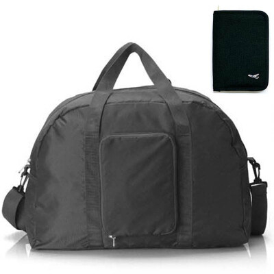 

【Jingdong Supermarket】 Green Reed Traveling Package 2pcs Foldable Shoulder Bag Multi-function Passport Bag Storage Bag Gray