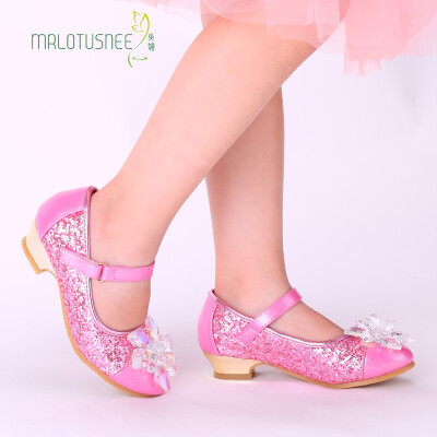 

Kids Girls Mary Jane Wedding Party Shoes Glitter Bridesmaids Low Heels Princess Dress Shoes