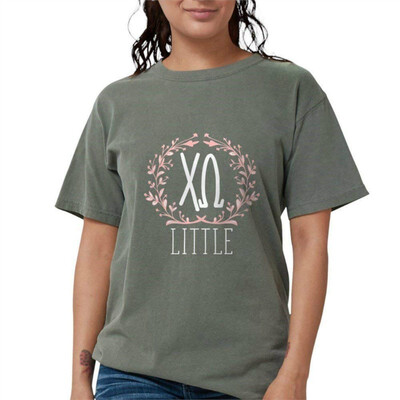 

CafePress - Chi Omega Letters Litt - Womens Comfort Colors Shirt