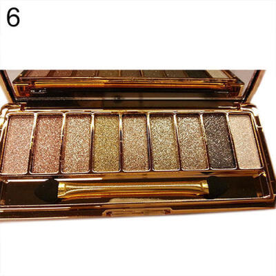 

9 Colors Shimmer Eyeshadow Eye Shadow Palette & Makeup Cosmetic Brush Set