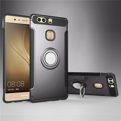 

Fivice Huawei P9 case PC metal ring shell magnetic car bracket TPU phone case