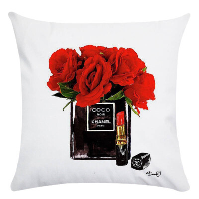 

Hand painted flowers&perfume cushion cover throw pillow cover Decorative Pillowcase