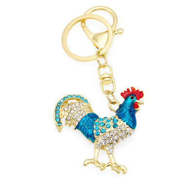 

Twinkle Cock Charms Crystal Rooster Phone Case Straps Shining Chanticleer Rhinestones Keychain Car Diamonds Pendant Alloy Jewelry